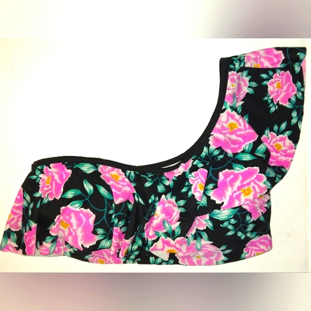 ★ Women's Plus Size Beautiful One Shoulder Ruffle Bikini Bathing Suit Top★XL